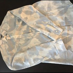 Long sleeve blouse - white with light blue